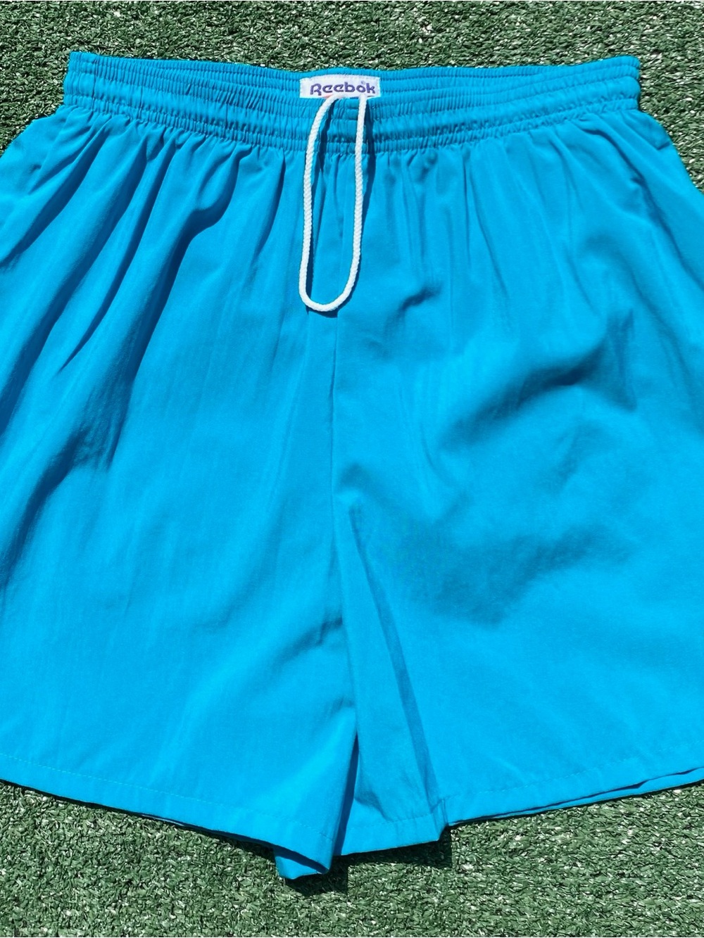 Vintage 80’s Reebok Turquoise Lined Running Shorts Women’s Size Small USA Made